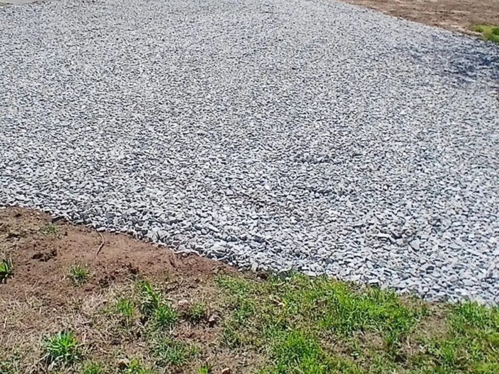 After &mdash; stone parking area installation in Billerica MA by Cut Above Landscaping